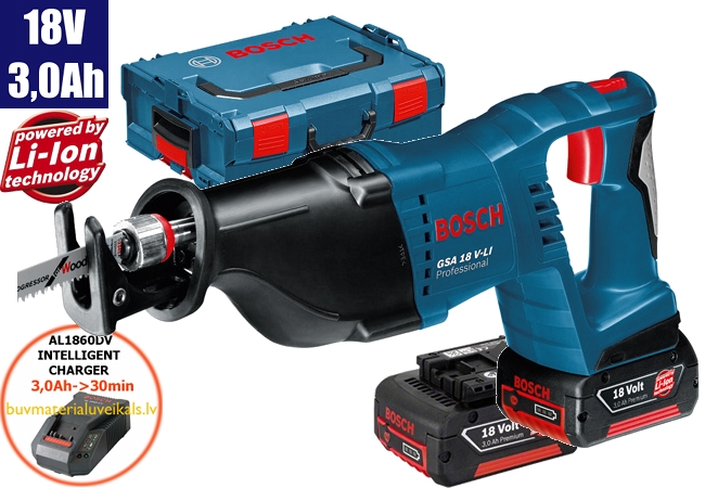 Zobenzāģis Bosch GSA 18 V-Li (2x4,0Ah, GAL 18V-40, L-Boxx)