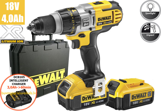Triecienurbjmašīna/Skrūvgriezis DeWalt DCD796D2 18V (2x2,0Ah)