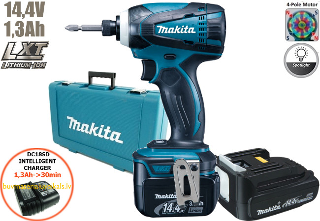 Impulsa skrūvgriezis 1/4" Makita TD126DWE 14.4V (2x1,5Ah)
