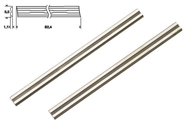 HM/TC asmeņu komplekts ēvelēm 82mm